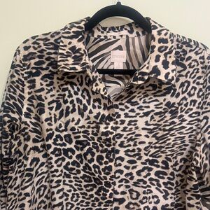 Chico's Leopard Print Button-Up Shirt